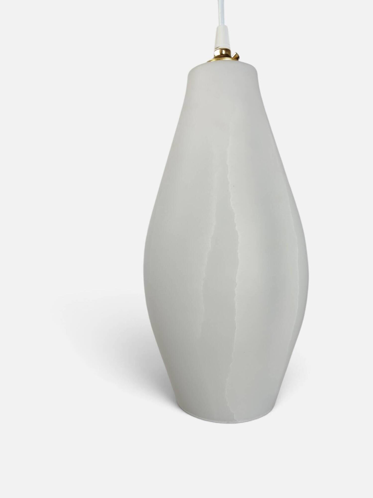 Modernist suspension in blown opaline with a marbled effect and brass – 1930s