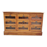 Grain chest of drawers with 9 glass drawers