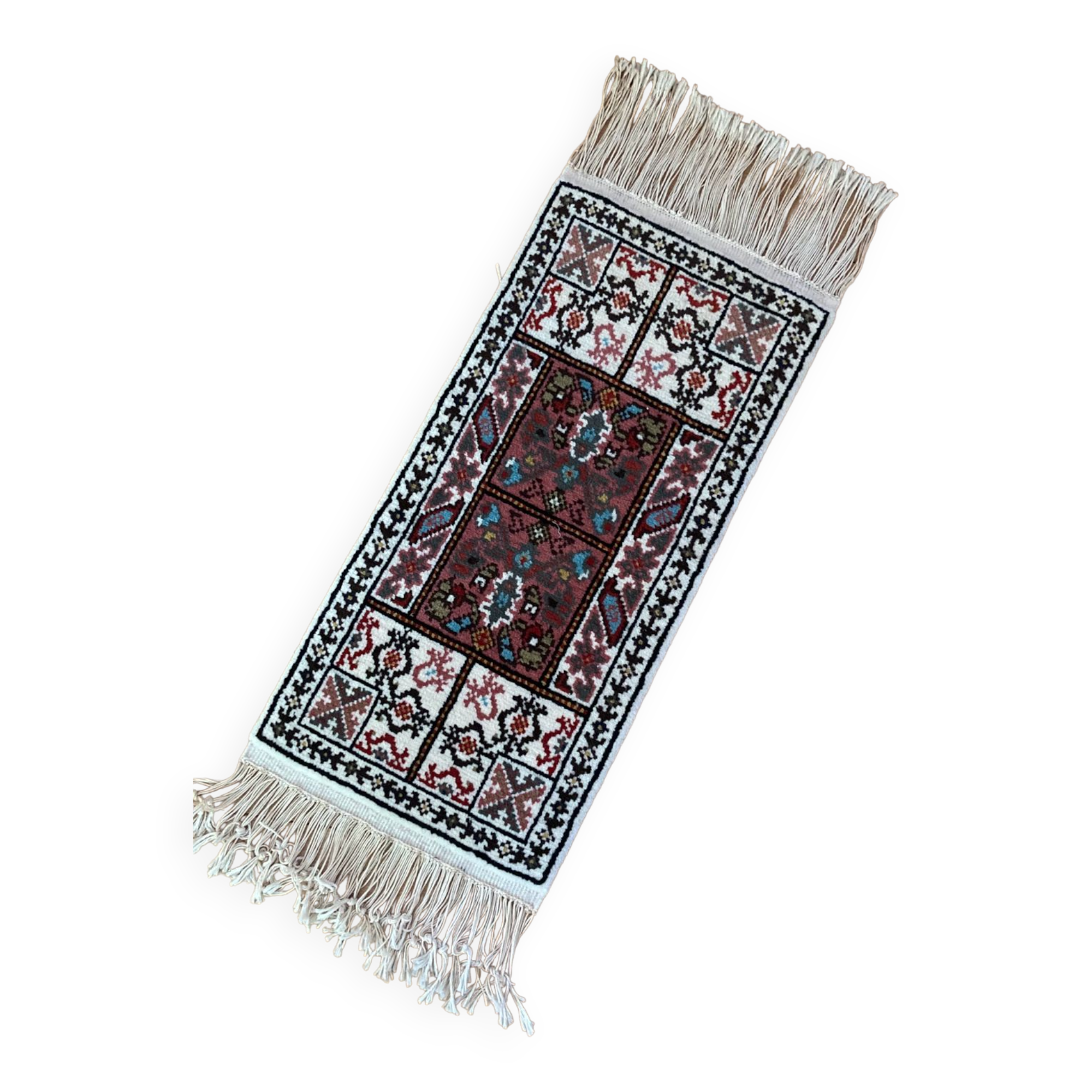 Handmade Tunisian carpet in upper wool twentieth century