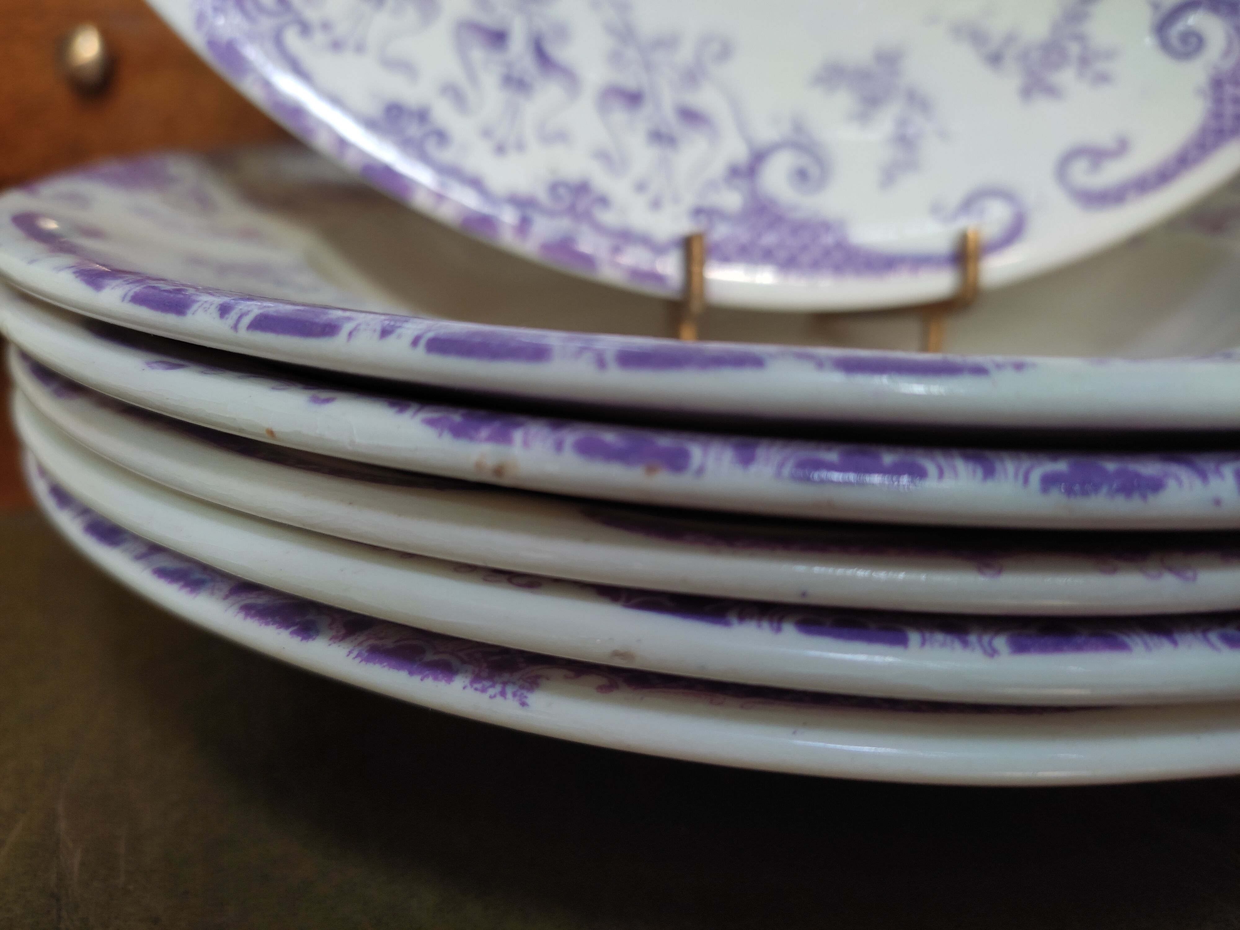 6 hollow plates iron earth by Longwy