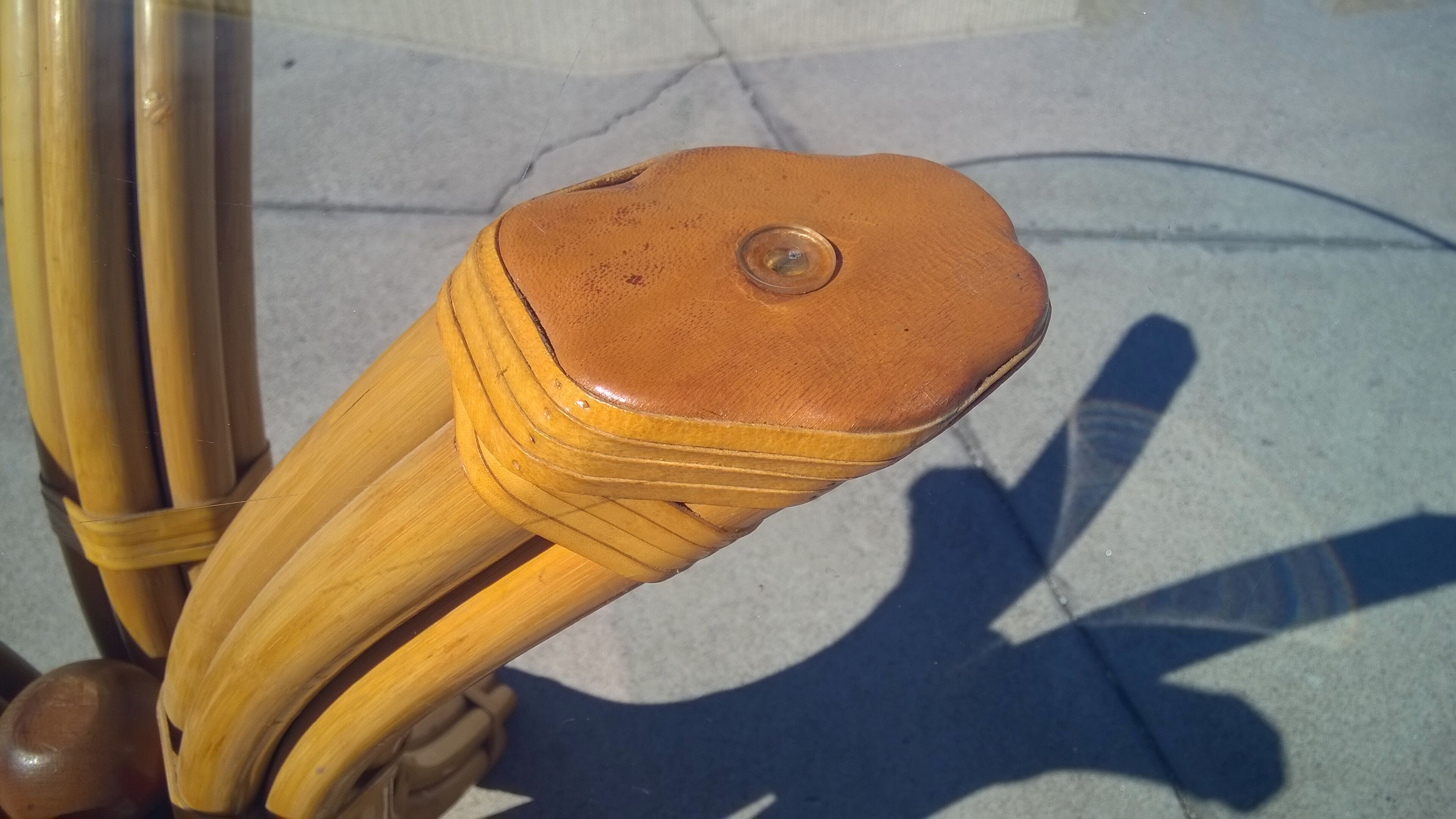 Bamboo and glass dining table