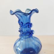 Vase in blown blue glass