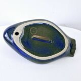 Vintage Blue Duck Foie Gras Dish Grès Du Berry France 25.5x15cm