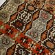 Light Green & Orange Tribal Turkish Kilim Rug, 141x305Cm