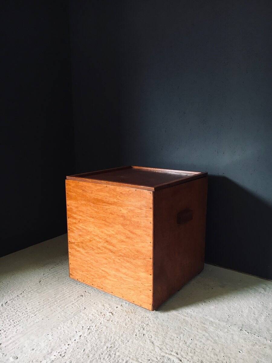 Handcrafted Cubical Side Table, Belgium, 1950s