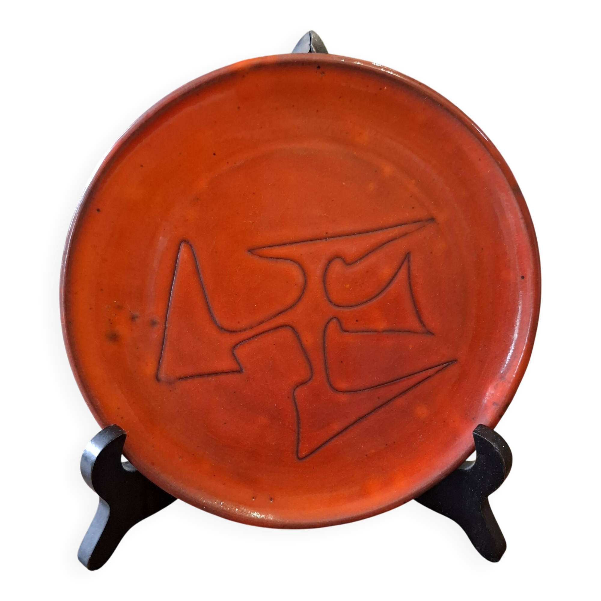 Juliette Derel enameled ceramic plate 1950