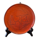 Juliette Derel enameled ceramic plate 1950