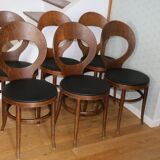 6 baumann seagull chairs dark beech black skai