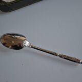 12 Silver-plated metal mocha spoons with Russian handle + box