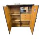 Vintage brutalist buffet/bar/dark wood sideboard