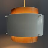 Metal, white and brass color pendant lamp by VEB 1960s
