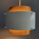 Metal, white and brass color pendant lamp by VEB 1960s