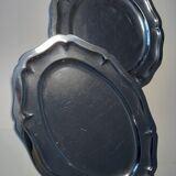 Set of 2 pewter trays