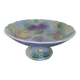 Coupe à fruit en barbotine bleu