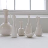 Group of 6 white and grey Midcentury Modern vessels Rörstrand Sweden 1950