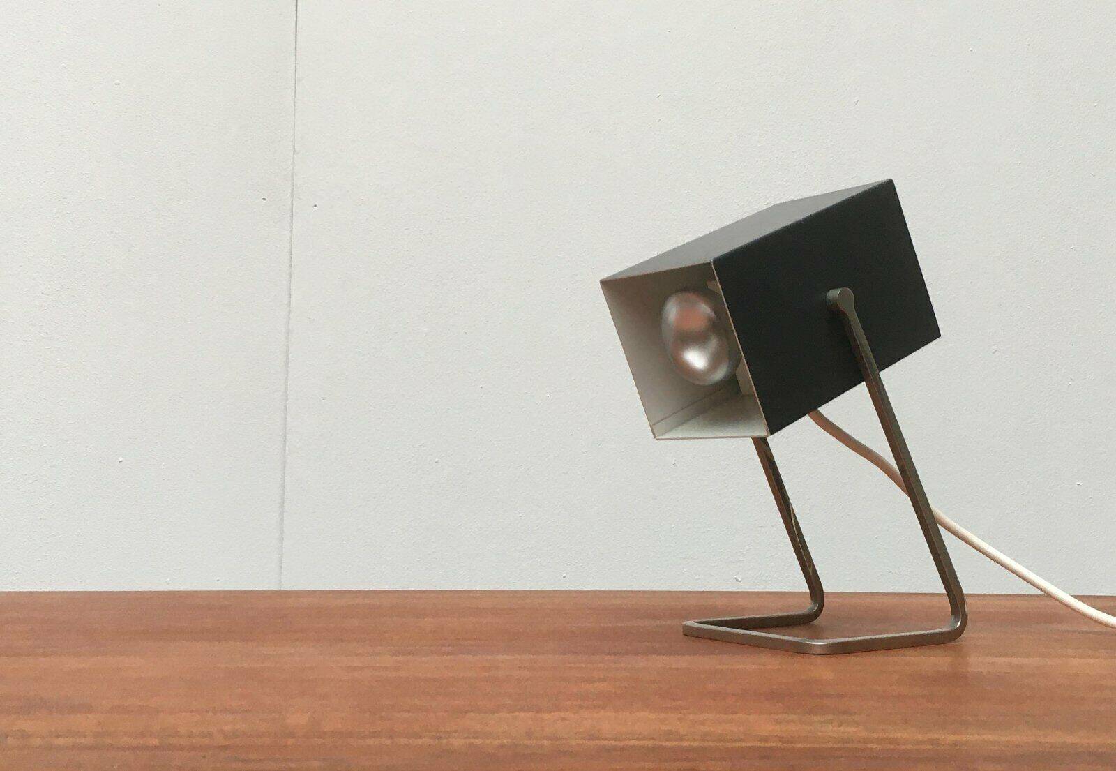 Mid-century German cube table lamp by Kaiser Idell Leuchten.
