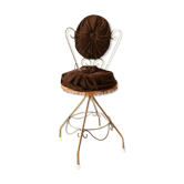 Chaise en velours brun 1960