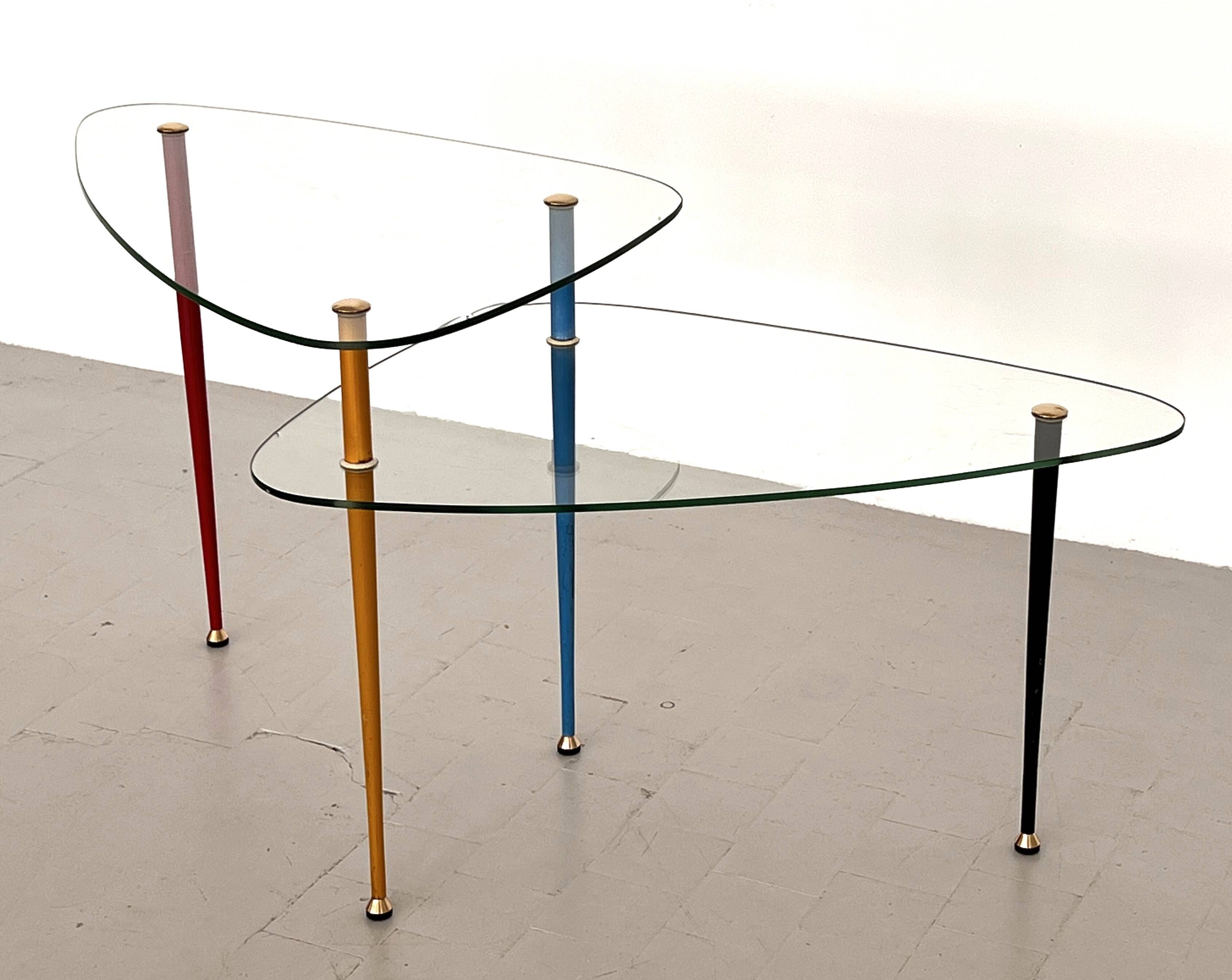 Italian Arlecchino Side Table in Glass by Edoardo Paoli for Vitrex