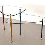 Italian Arlecchino Side Table in Glass by Edoardo Paoli for Vitrex
