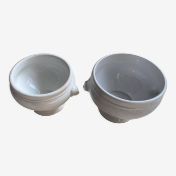 Pots à crème en porcelaine blanche