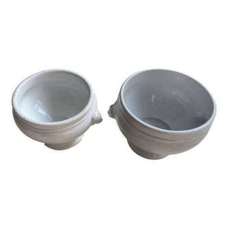 White porcelain cream jars