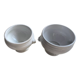 Pots à crème en porcelaine blanche
