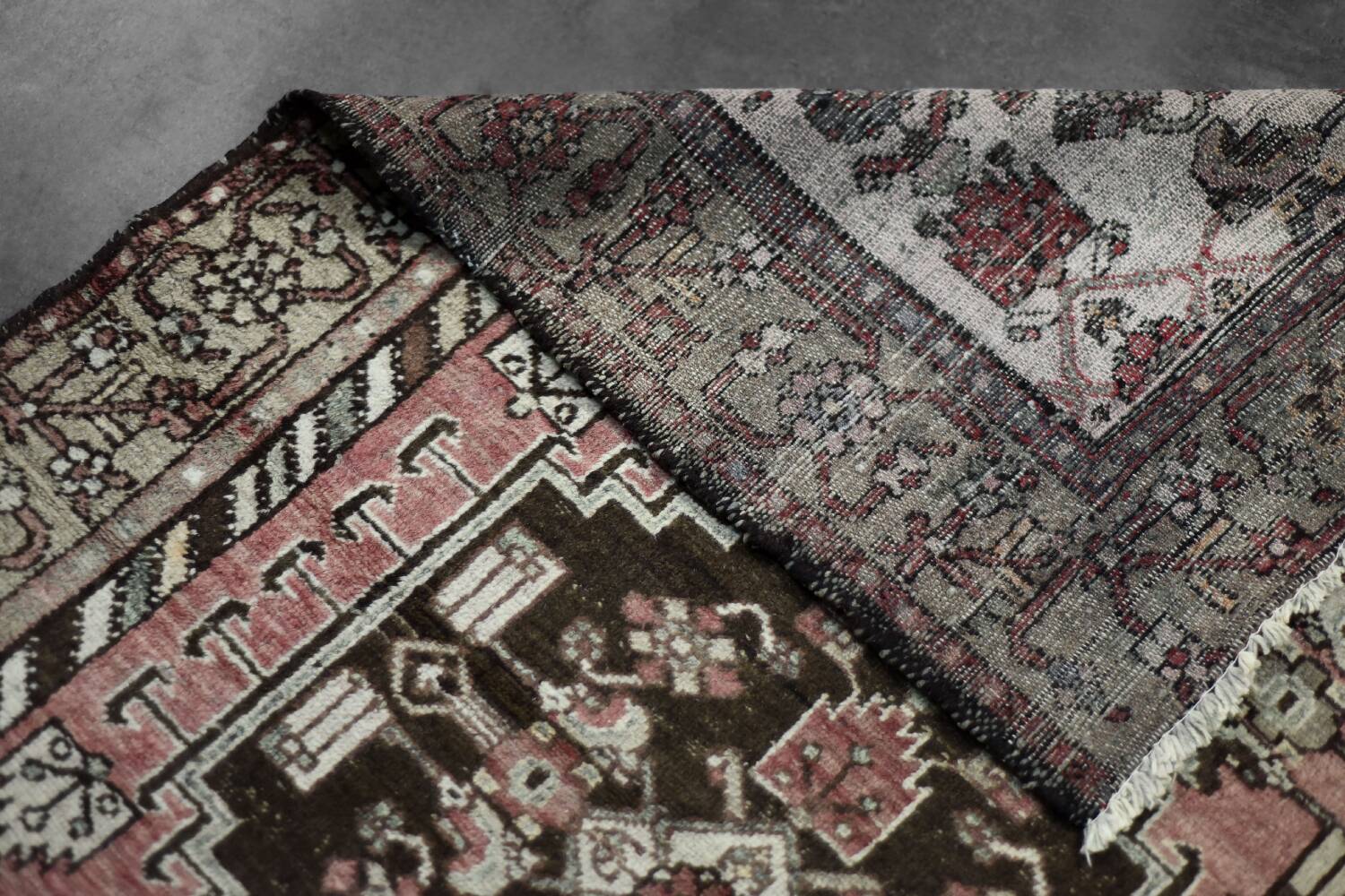 Vintage Hand-Woven Middle Eastern Oriental Hamadan Rug, 1960s