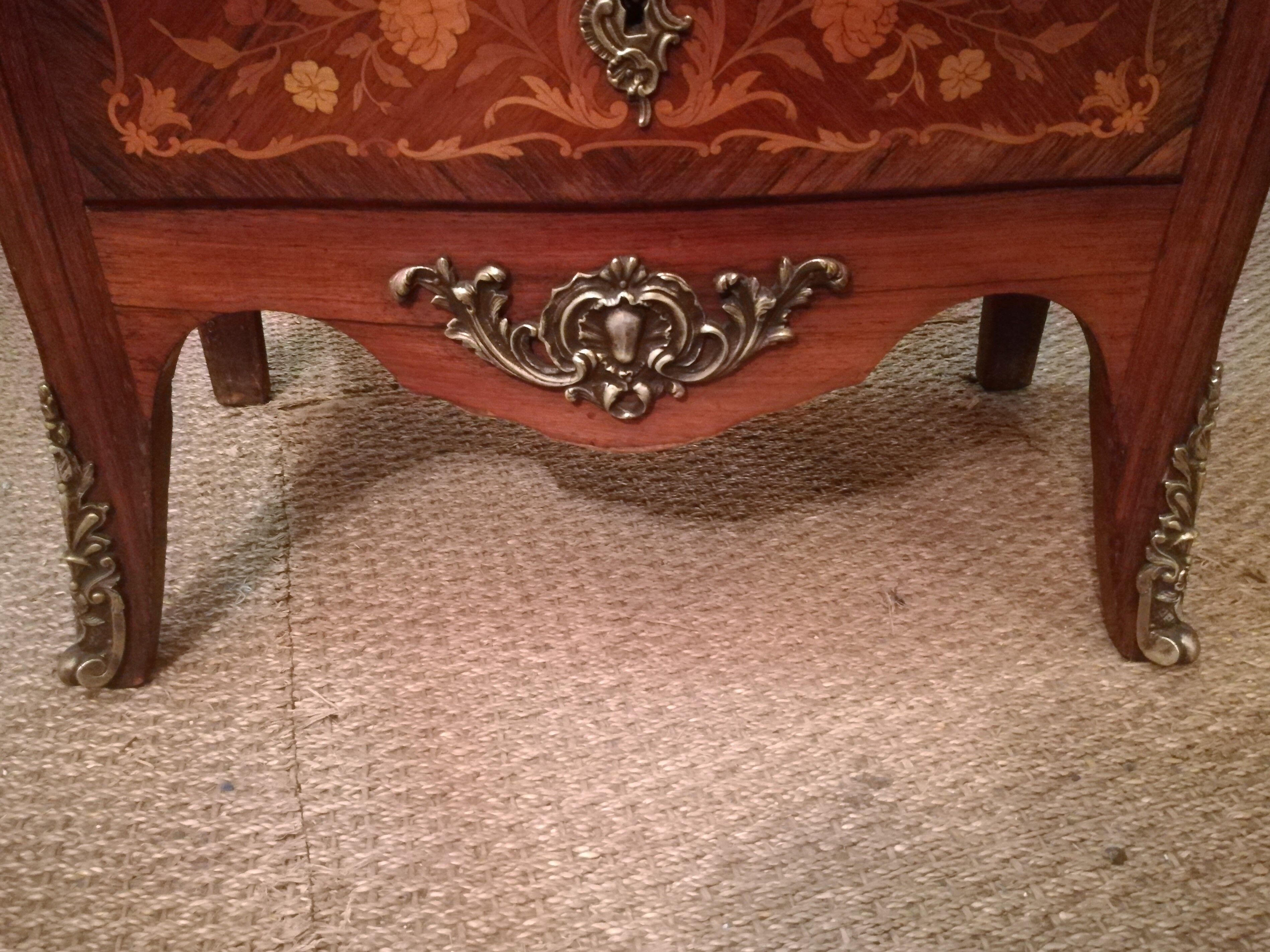 19th-century secretary in marquetry and marble