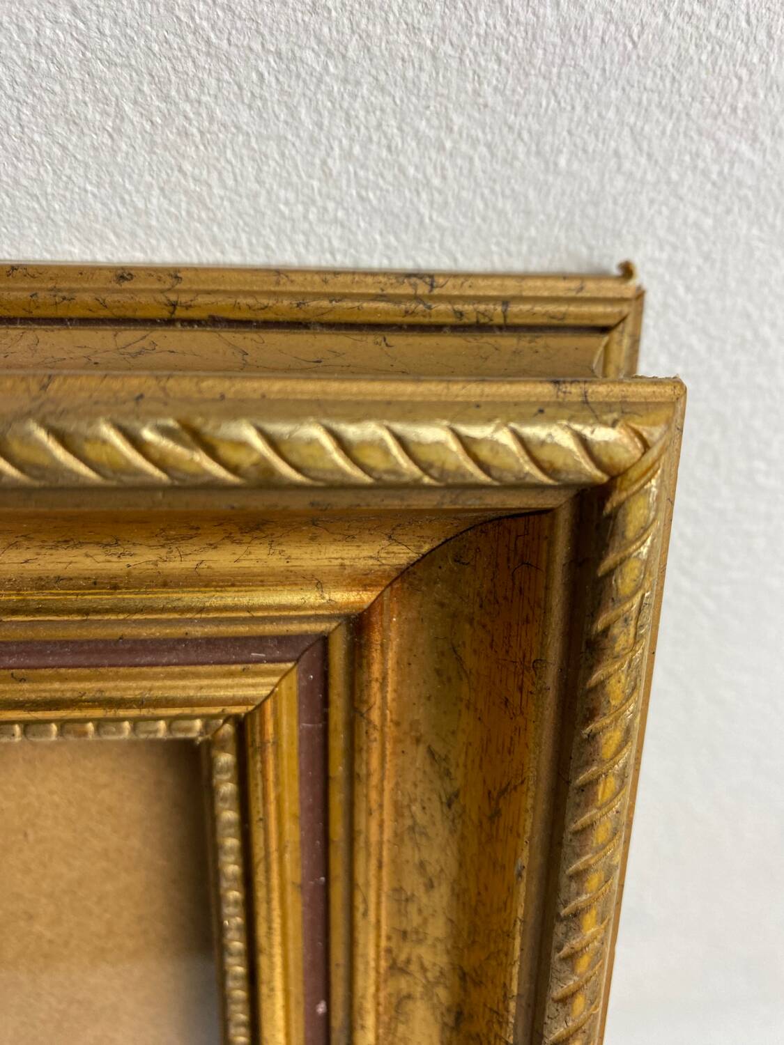 Glazed carved wooden frame