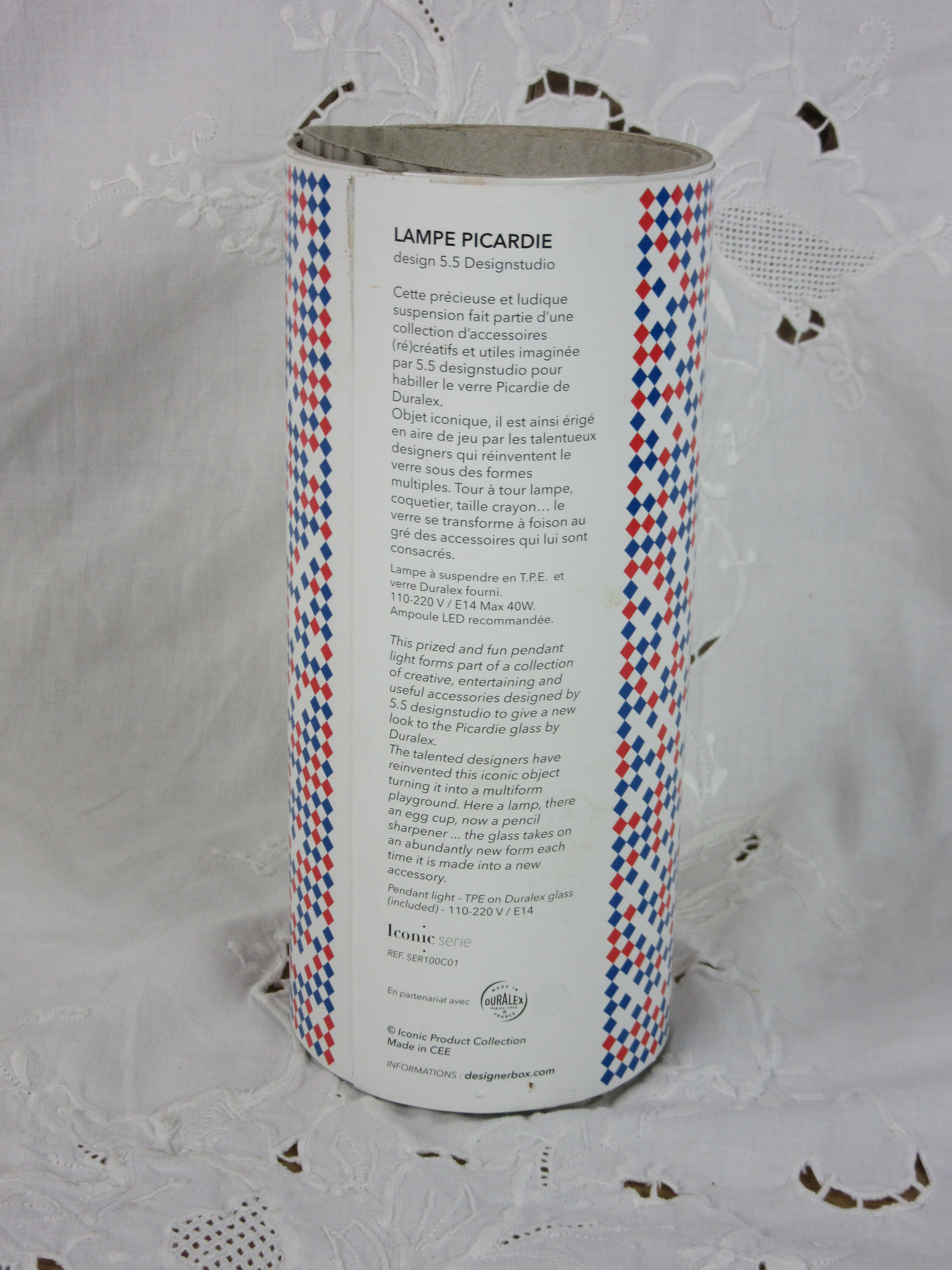 Lampe picardie Duralex design by 5.5