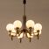 Italian mid-century chandelier in brass and teak, 1960s
