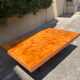 Coffee table in elm burl with 2 mirrored drawers from the 1970s.