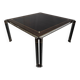 Paolo Barracchia Italian Steel and Inlaid Wood Dinning Table by Roman Deco