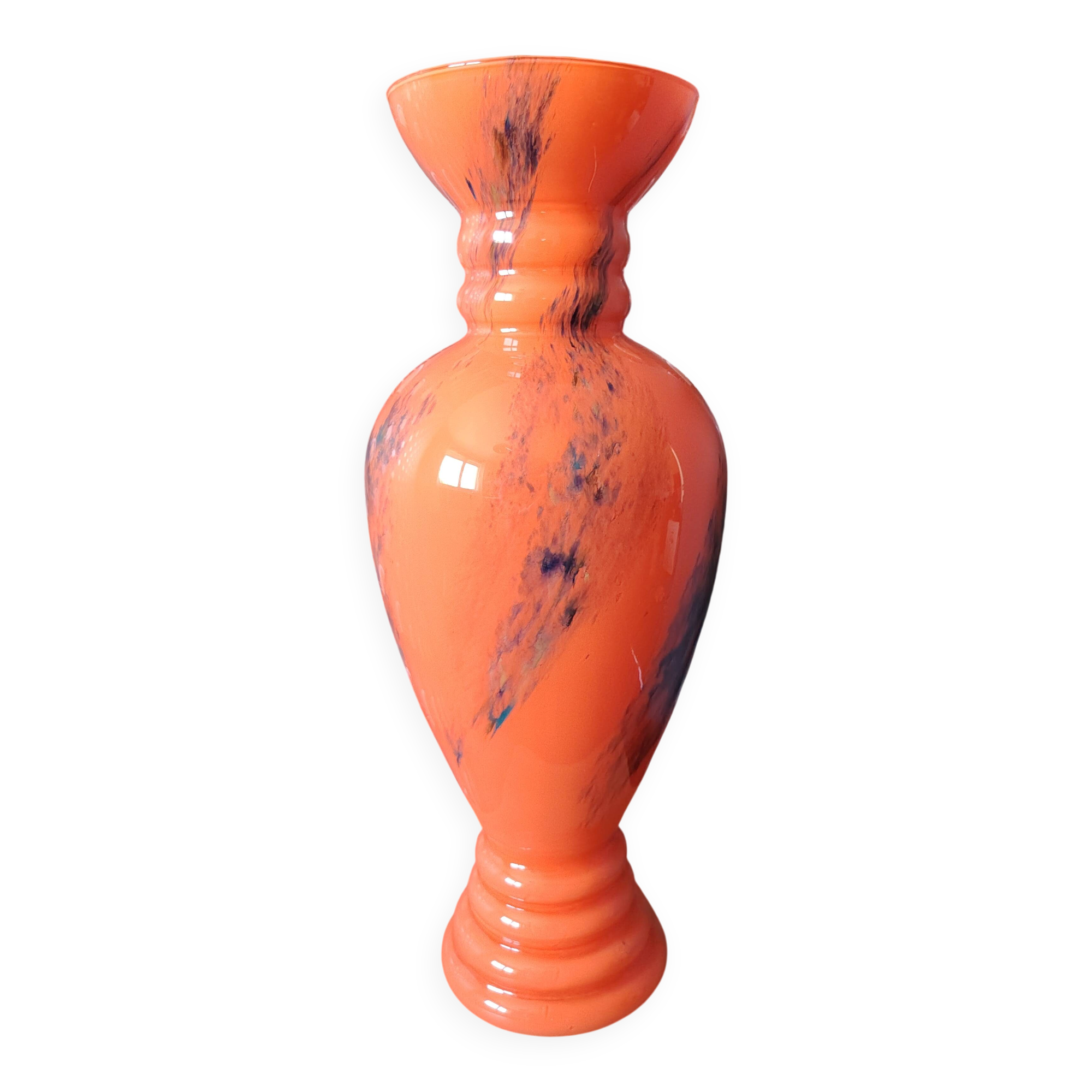Monumental vase in opaline glass with multiple layers, Murano style 1950/1960.