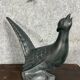 Black lacquered ceramic from the Art Deco period: bird signed Jean