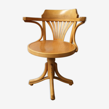 Wood swivel desk chair