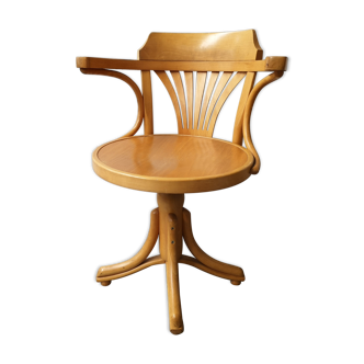 Wood swivel desk chair