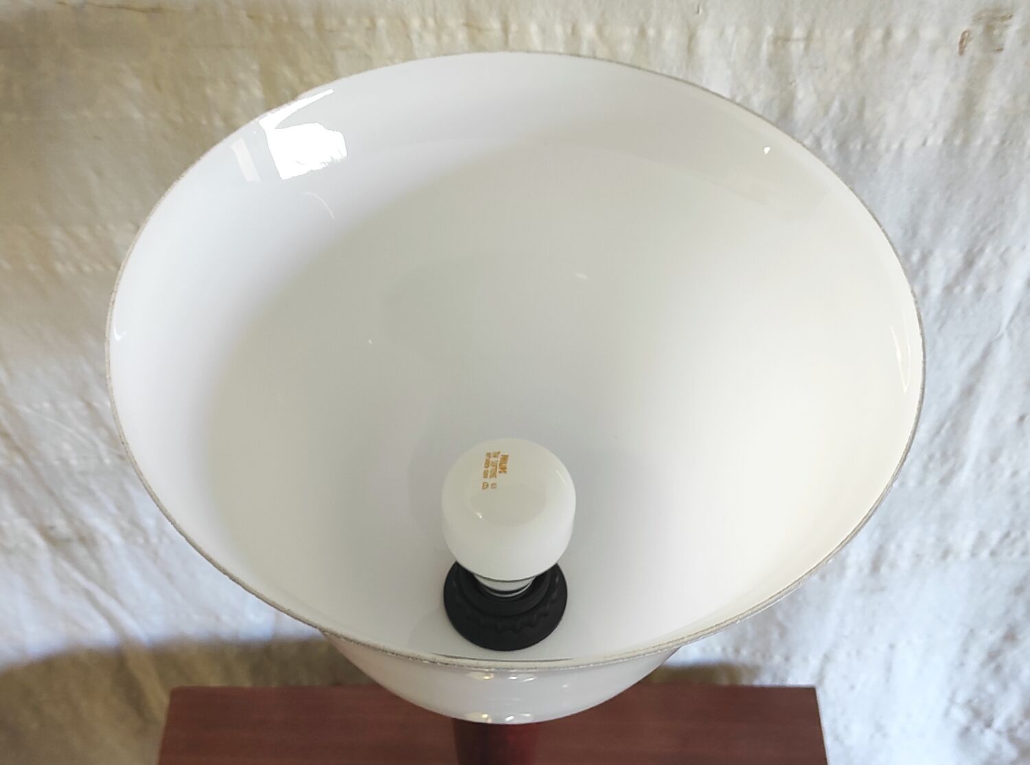 Mazda table lamp in wood and opaline - mid 20th century.