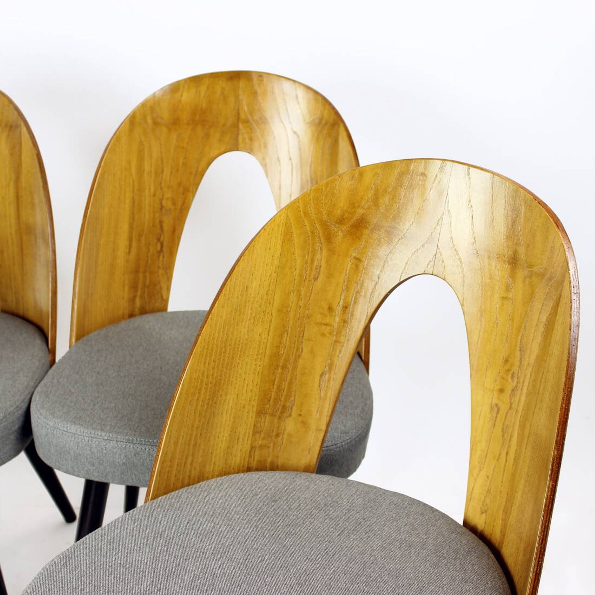 Iconic Tatra Chairs In Oak & Fabric By Antonin Suman, Czechoslovakia 1960s