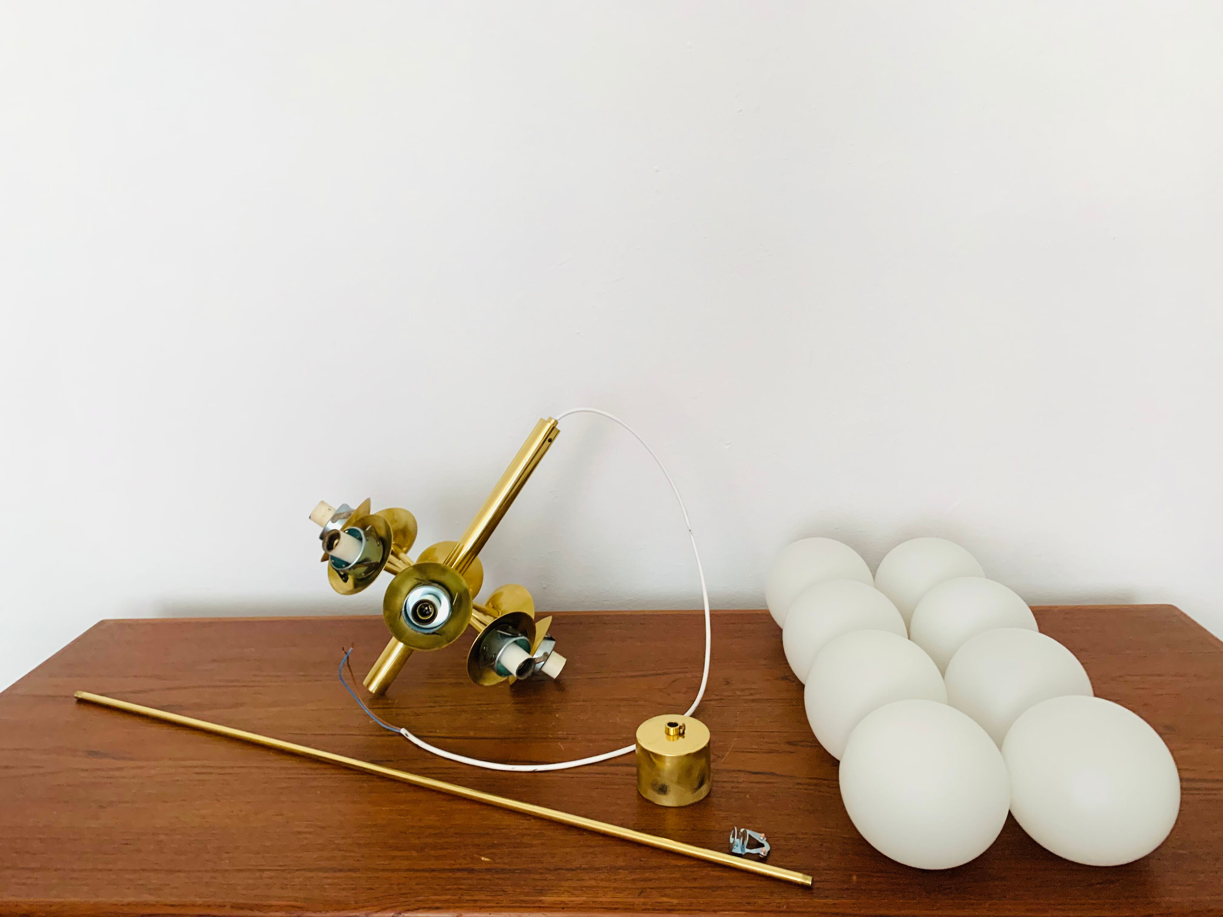 Brass Sputnik chandelier by Kaiser Leuchten