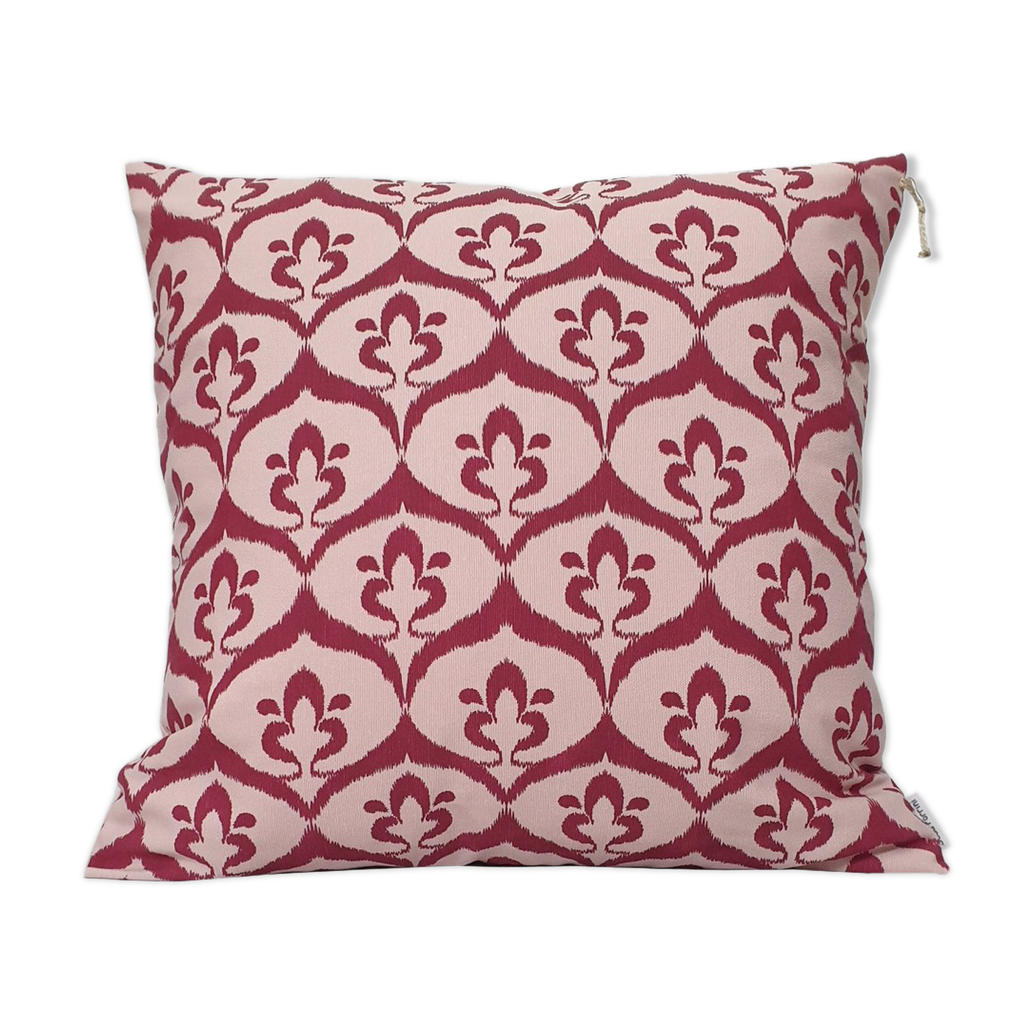 Pink / raspberry ikat style ottoman cushion cover - 50 x 50