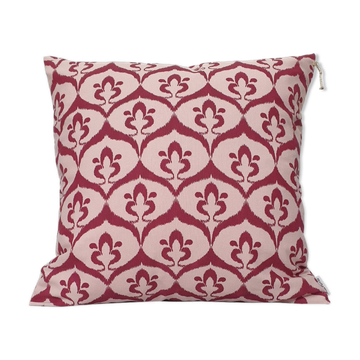 Housse de coussin ottoman style ikat rose / framboise - 50 x 50