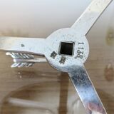 Authentic antique bouillotte lamp in chrome bronze with 3 lights, 1930s.