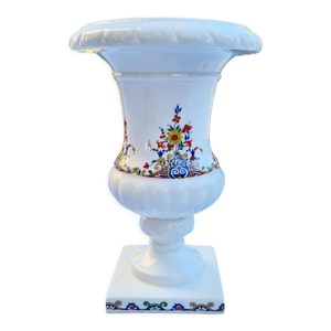 Vase coupe medicis en faience Gien