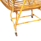 Vintage rattan cradle for baby with bed sky