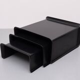 Rosenthal Large Black Fiberglass nesting tables 1970s Germany