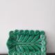 Vintage aperitif cup rectangle green stylized leaf.