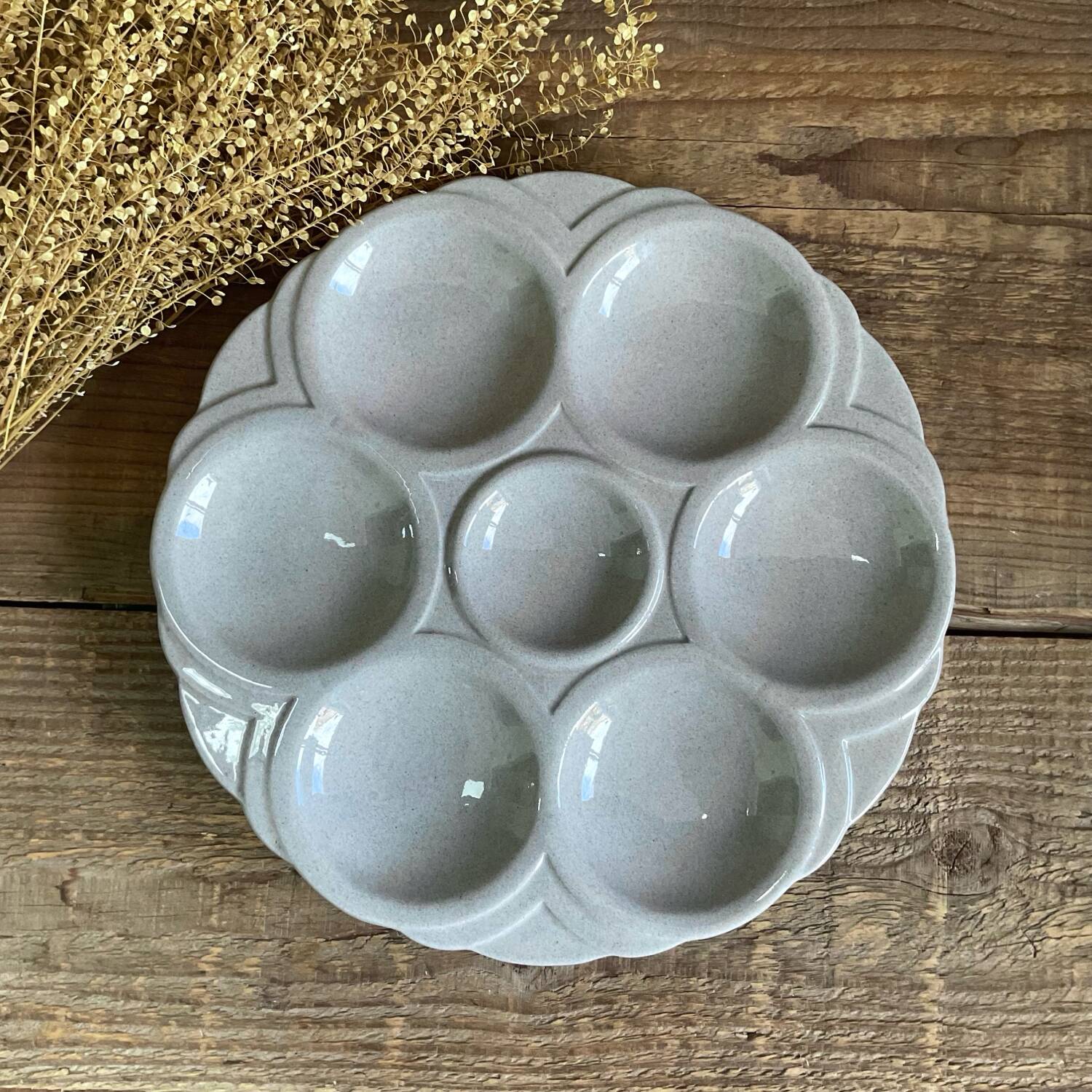 4 art deco oyster plates Digoin Sarreguemines