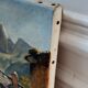Oil on canvas painting and mountain landscape frame signed