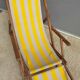 Chilean duo vintage wooden deckchairs with footrest